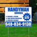 Handyman Services - Caulking & Sealing, Fence Installation, Furniture Assembly - Plain White Blue Design YardSigns.com