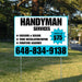 Handyman Services - Caulking & Sealing, Fence Installation, Furniture Assembly - Plain White Aqua Blue Design YardSigns.com