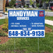 Handyman Signs - Fix Leaks, Tv Mounting, Drywall Repair, Door Repairs - Steel Blue White with Logo Design YardSigns.com