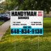 Handyman Signs - Fix Leaks, Tv Mounting, Drywall Repair, Door Repairs - Steel White Aqua Blue with Logo Design YardSigns.com