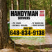 Handyman Signs - Fix Leaks, Tv Mounting, Drywall Repair, Door Repairs - Steel White Mustard Gold with Logo Design YardSigns.com