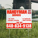 Handyman Signs - Fix Leaks, Tv Mounting, Drywall Repair, Door Repairs - Steel Chili Red White with Logo Design YardSigns.com