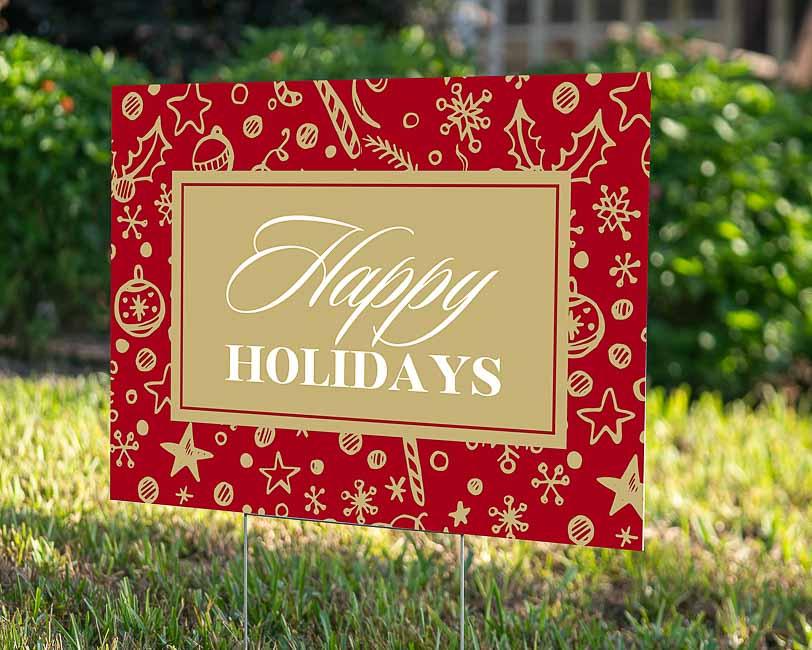 Happy Holidays - YardSign - YardSigns.com