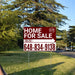 Home Sale Yard Sign - Plain Strong Maroon White - Right Arrow with Logo Design YardSigns.com