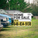 Home Sale Yard Sign - Plain White Yellow Mustard - Right Arrow with Logo Design YardSigns.com