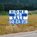 Home Sale Yard Sign - Plain White Blue - Right Arrow Design YardSigns.com