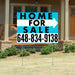 Home Sale Yard Sign - Plain Aqua Blue White - Right Arrow Design YardSigns.com