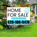 Home Sale Yard Sign - Plain White Aqua Blue - Left Arrow Design YardSigns.com