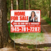Home For Sale - Arrow with Realtor Image and Logo - Plain Chili Red White Design - YardSigns.com