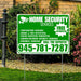 Home Security Services - Temperature Sensors, Smoke & Fire Detectors, Police Dispatch Connected, Indoor/Outdoor Security Cameras, Doorbell Cameras - Free Estimates - Plain Green White Design - YardSigns.com