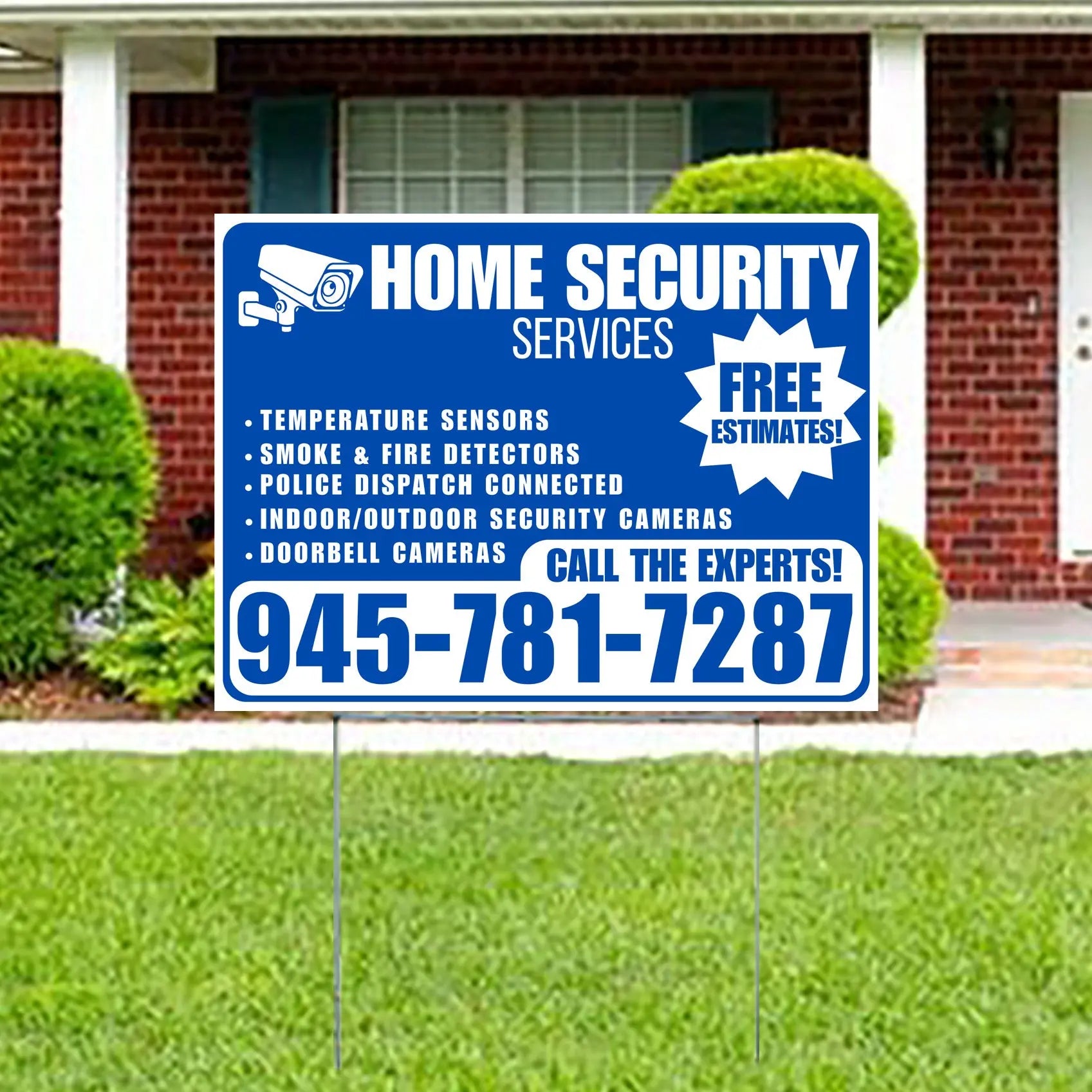 Security Service Sign Home Security Services - Temperature Sensors, Smoke & Fire Detectors ...
