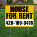 Real Estate - House For Rent - Plain Mustard Gold White Design YardSigns.com
