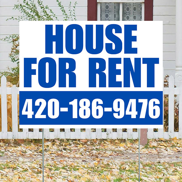 Real Estate - For Rent - Plain White Blue Design