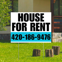 Real Estate - House For Rent - Plain White Aqua Blue Design