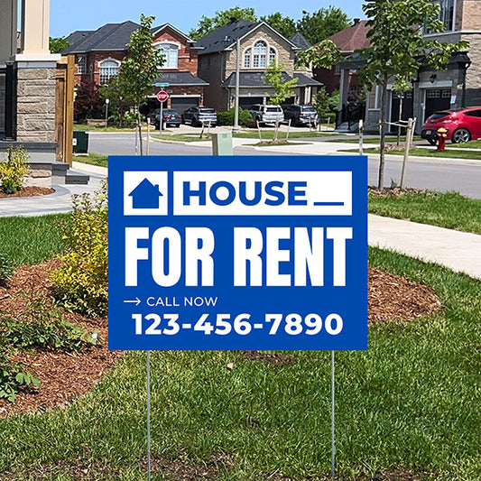 Real Estate - House For Rent - Plain Blue White Design