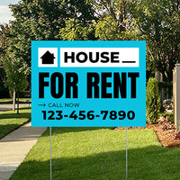 Real Estate - House For Rent - Plain Aqua Blue White Design