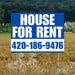 Real Estate - For Rent - Plain Blue White Design YardSigns.com