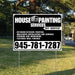 Painters Sign - Interior/Exterior Painting, Wallpaper Installation and Removal, Staining and Varnishing, Textured Wall Finishes with Get Quotes - Plain Black White Design YardSigns.com