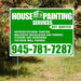 Painters Sign - Interior/Exterior Painting, Wallpaper Installation and Removal, Staining and Varnishing, Textured Wall Finishes with Get Quotes - Plain Green White Design YardSigns.com