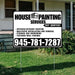 Painters Sign - Interior/Exterior Painting, Wallpaper Installation and Removal, Staining and Varnishing, Textured Wall Finishes with Get Quotes - Plain White Black Design YardSigns.com