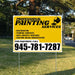 Painters Sign - Restoration, Priming surfaces, Anti-Graffiti Coatings, Custom Color Consultation - Plain Mustard Gold White Design YardSigns.com