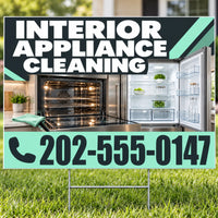 Cleaners/Maids Signs - Interior Appliance Cleaning Yard Sign - Charcoal & Mint - 24 x 18 YardSigns.com
