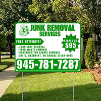 Junk Removal Services - Furniture Removal, Yard Waste Removal, Attic, Basement, or Garage Clean-Outs with Price Tag - Plain Green White Design