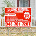 Junk Removal Services - Furniture Removal, Yard Waste Removal, Attic, Basement, or Garage Clean-Outs with Price Tag - Plain White Chili Red Design YardSigns.com