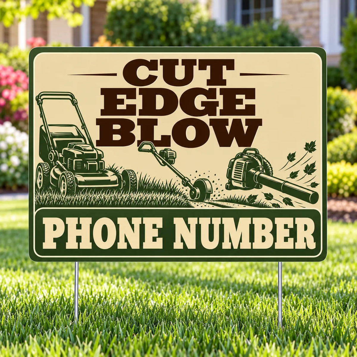 Landscaper - Cut Edge Blow - Olive YardSigns.com