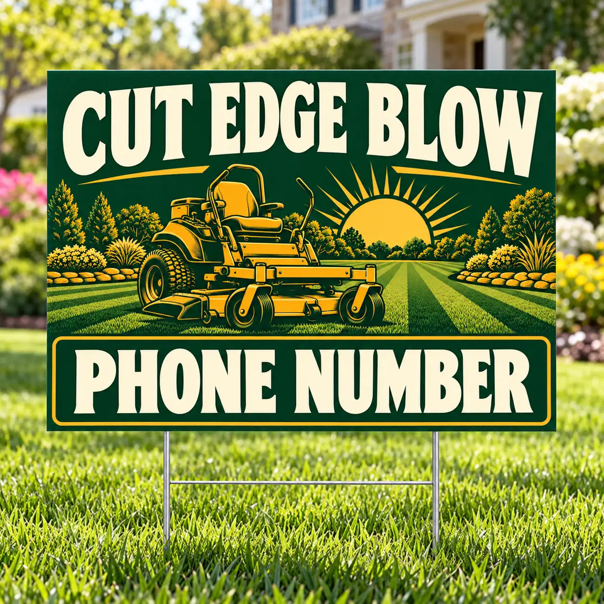 Landscaper - Cut Edge Blow - Green YardSigns.com
