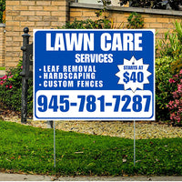 Landscaper - Lawn Care Services - Leaf Removal Hardscaping Custom Fences - Blue White Design