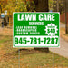 Landscaper - Lawn Care Services - Leaf Removal Hardscaping Custom Fences - Green White Design YardSigns.com