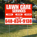 Landscaper - Lawn Care Services - Trimming Mulching Fertilizing - Chili Red White Design YardSigns.com