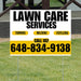 Landscaper - Lawn Care Services - Trimming Mulching Fertilizing - White Mustard Gold Design YardSigns.com