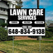 Landscaper - Lawn Care Services - Trimming Mulching Fertilizing - Black White Design YardSigns.com