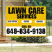 Landscaper - Lawn Care Services - Weed Control Seeding Aeration - Mustard Gold White Design YardSigns.com