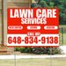 Landscaper - Lawn Care Services - Weed Control Seeding Aeration - Chili Red White Design YardSigns.com