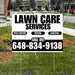 Landscaper - Lawn Care Services - Weed Control Seeding Aeration - White Black Design YardSigns.com