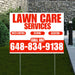 Landscaper - Lawn Care Services - Weed Control Seeding Aeration - White Chili Red Design YardSigns.com