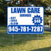 Landscaper - Quality Lawn Care with Price Tag - White Blue Design YardSigns.com