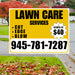 Landscaper - Quality Lawn Care with Price Tag - Mustard Gold White Design YardSigns.com