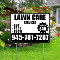 Landscaper - Quality Lawn Care with Price Tag - White Black Design YardSigns.com