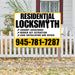 Residential Locksmith Services - Lockout Assistance, Broken Key Extraction, Lock Installation and Repair - Plain Mustard Gold White Design - YardSigns.com