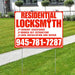 Residential Locksmith Services - Lockout Assistance, Broken Key Extraction, Lock Installation and Repair - Plain Chili Red White Design - YardSigns.com