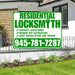 Residential Locksmith Services - Lockout Assistance, Broken Key Extraction, Lock Installation and Repair - Plain Green White Design - YardSigns.com