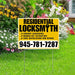 Residential Locksmith Services - Lockout Assistance, Broken Key Extraction, Lock Installation and Repair - Plain White Mustard Gold Design - YardSigns.com