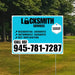 Locksmith Services - Residential Lockouts, Automobile Lockouts, Key Duplication - Plain White Aqua Blue Design YardSigns.com