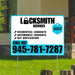 Locksmith Services - Residential Lockouts, Automobile Lockouts, Key Duplication - Plain Aqua Blue White Design YardSigns.com