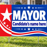 Mayor Campaign Yard Sign – Bold Star & Stripes YardSigns.com