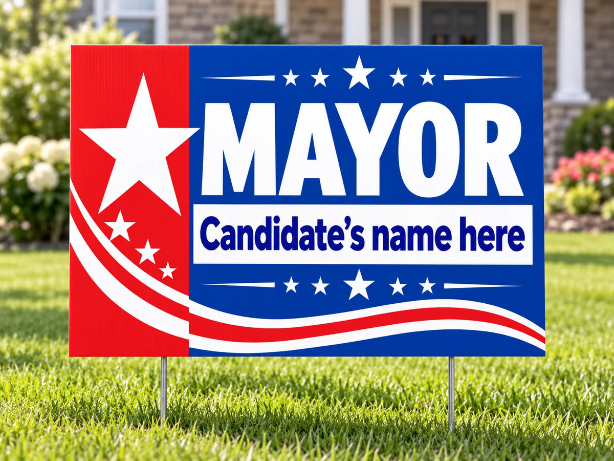 Mayor Campaign Yard Sign – Bold Star & Stripes YardSigns.com